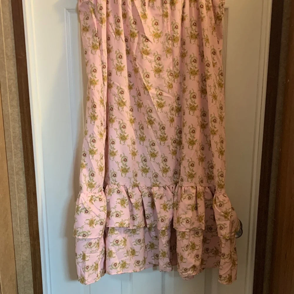 Pink Floral Ruffle Skirt - Picture 1 of 3